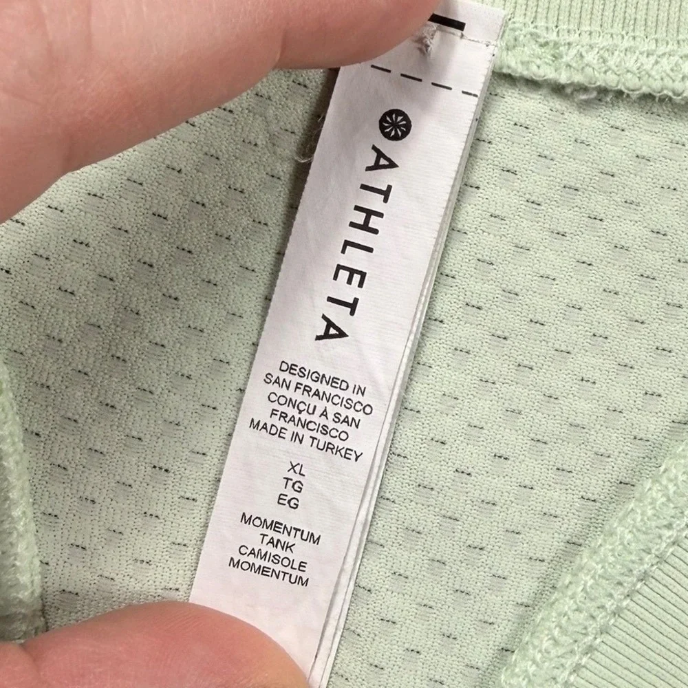 Athleta Momentum‎ Seamless Racerback Tank Mint Green Athletic Top Womens XL